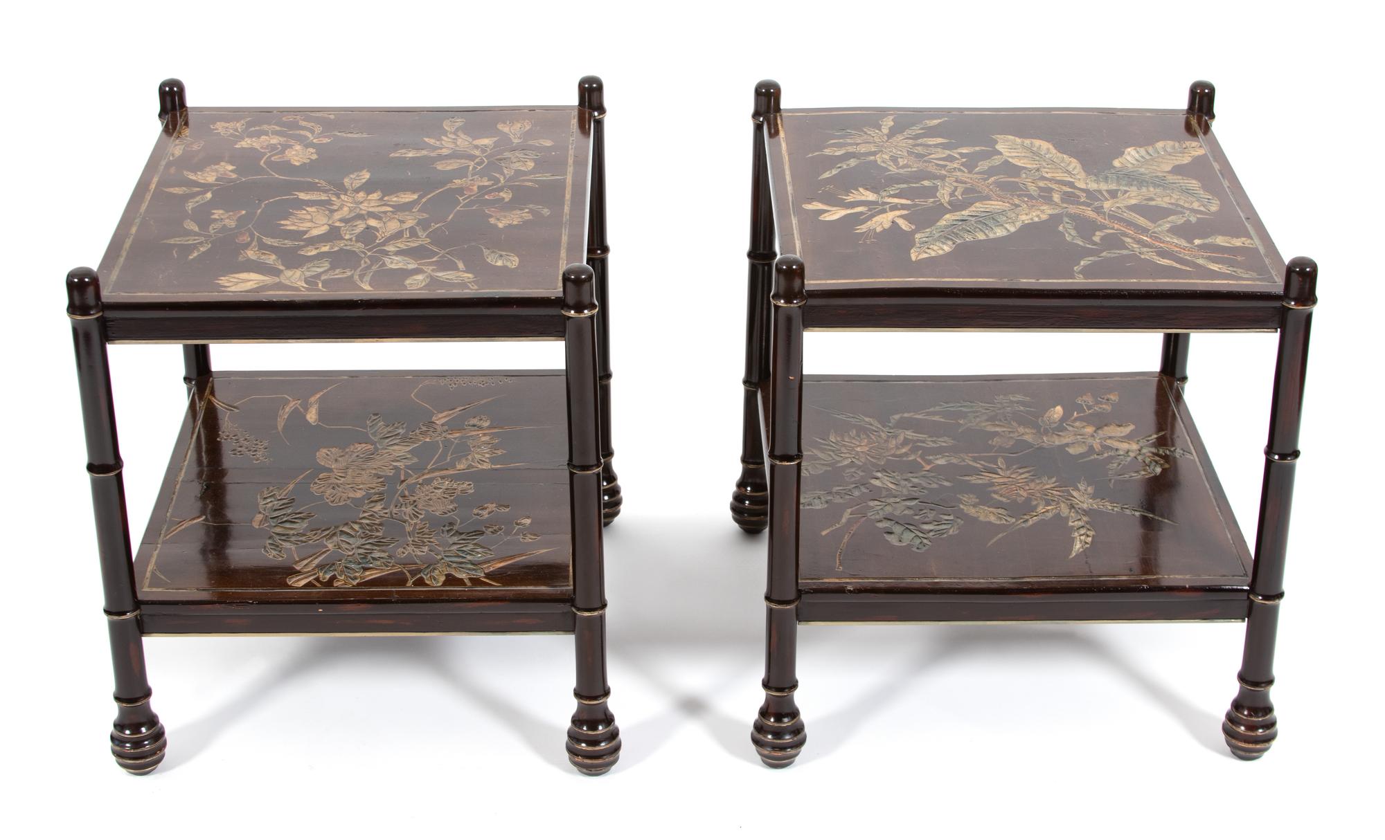 A Pair of Asian Coromandel Lacquered Side Tables — 20TH CENTURY