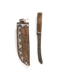 Sioux Beaded Knife Sheath, with Knife