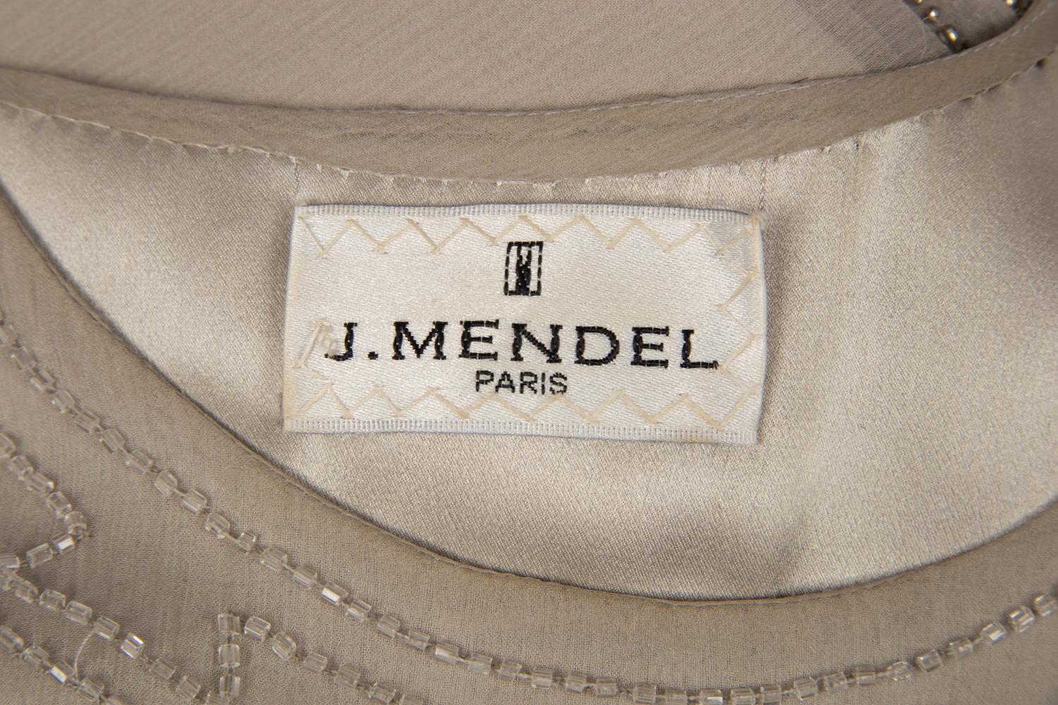 J. Mendel Silk Dress with Beading and Fox Fur Trim, 1990-2000s