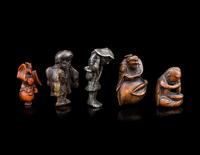 Five Japanese Figural-Form Netsuke
