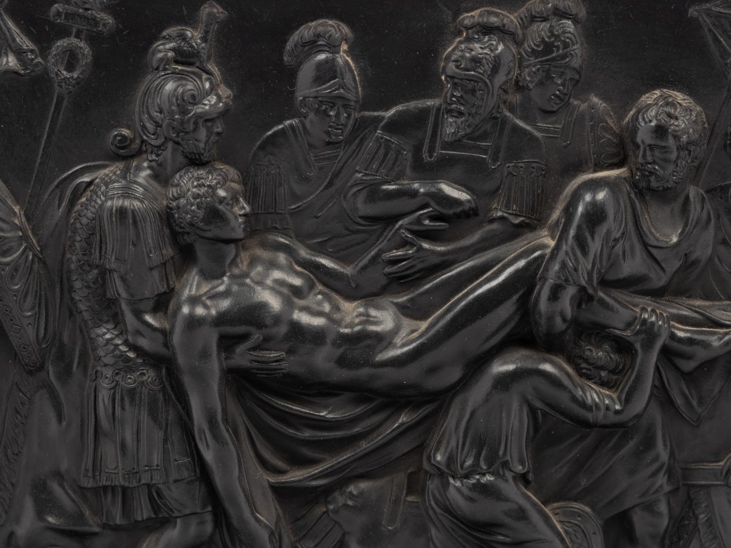 A Wedgwood Basalt Relief Plaque Depicting the Death of Meleager