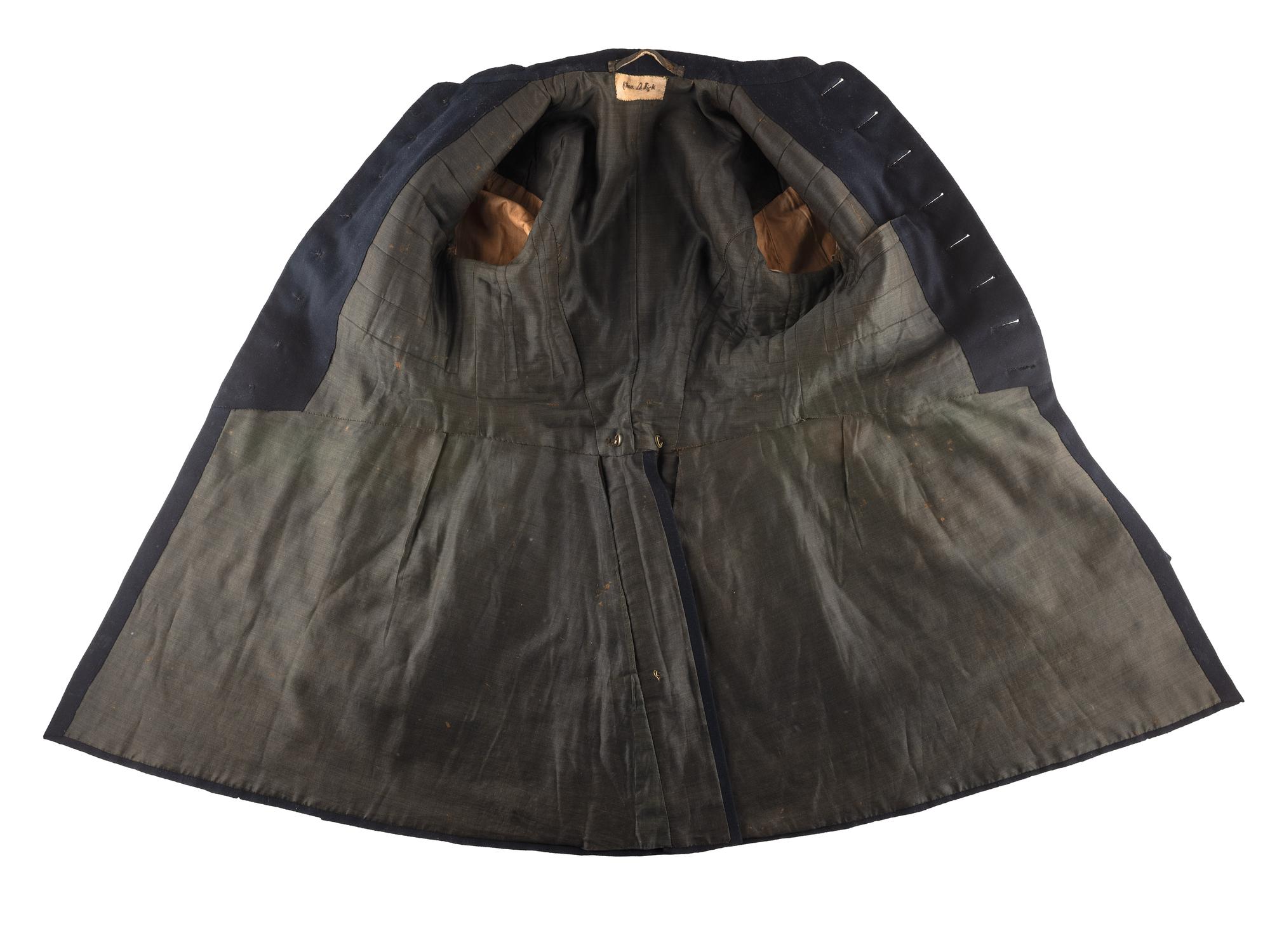 [CIVIL WAR]. Enlisted frock coat identified to Private Charles A. Fisk, 11th Massachusetts Infantry, WIA at Gettysburg.