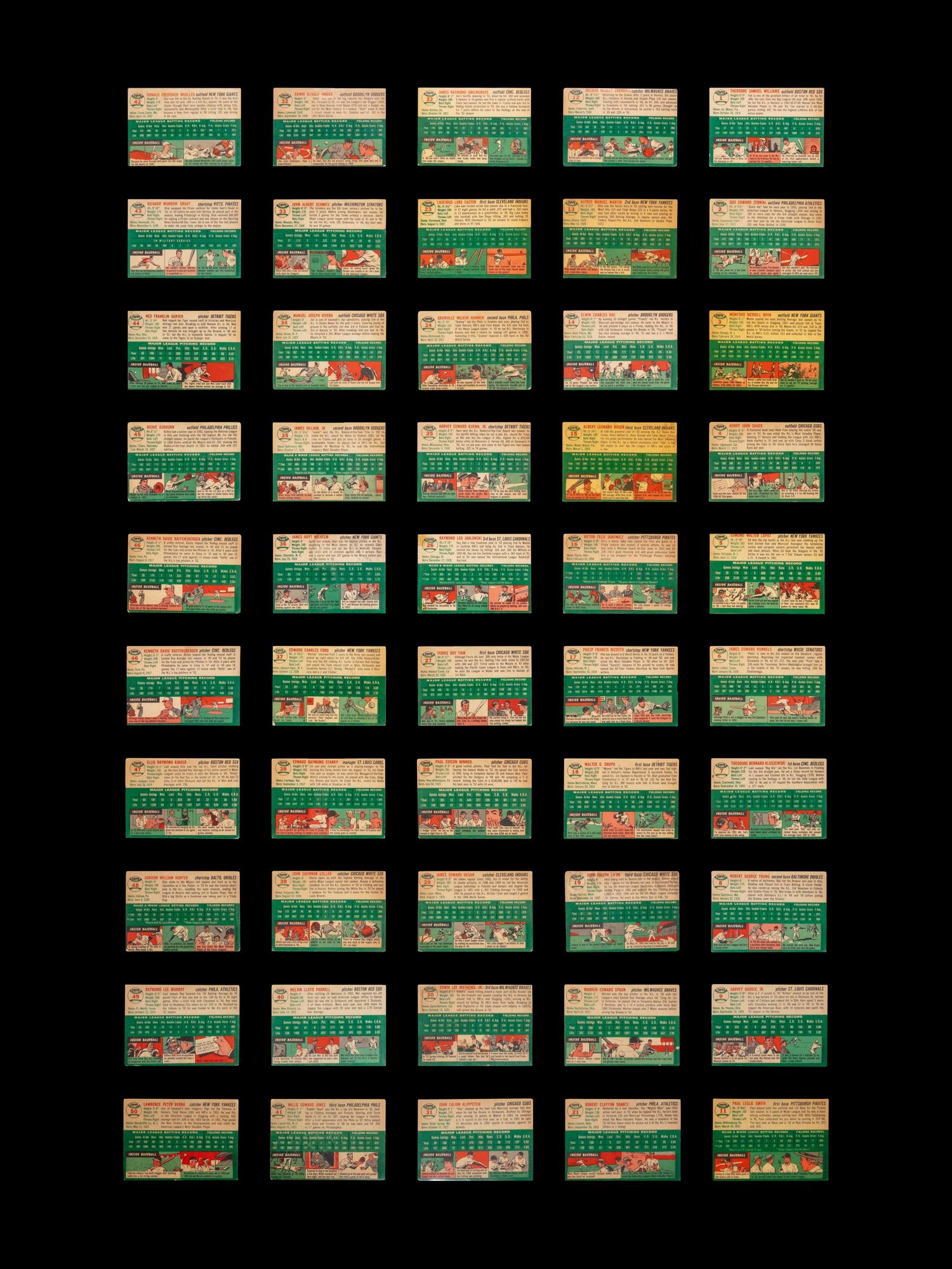A Near Set of 1954 Topps Baseball Cards (245/250)