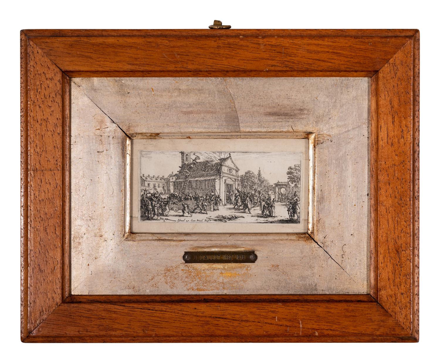 A pair of etchings (one from Les Petites Misères de la Guerre, the other from Gobbi)