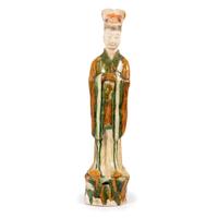 A Monumental Chinese Sancai Statue of an Official