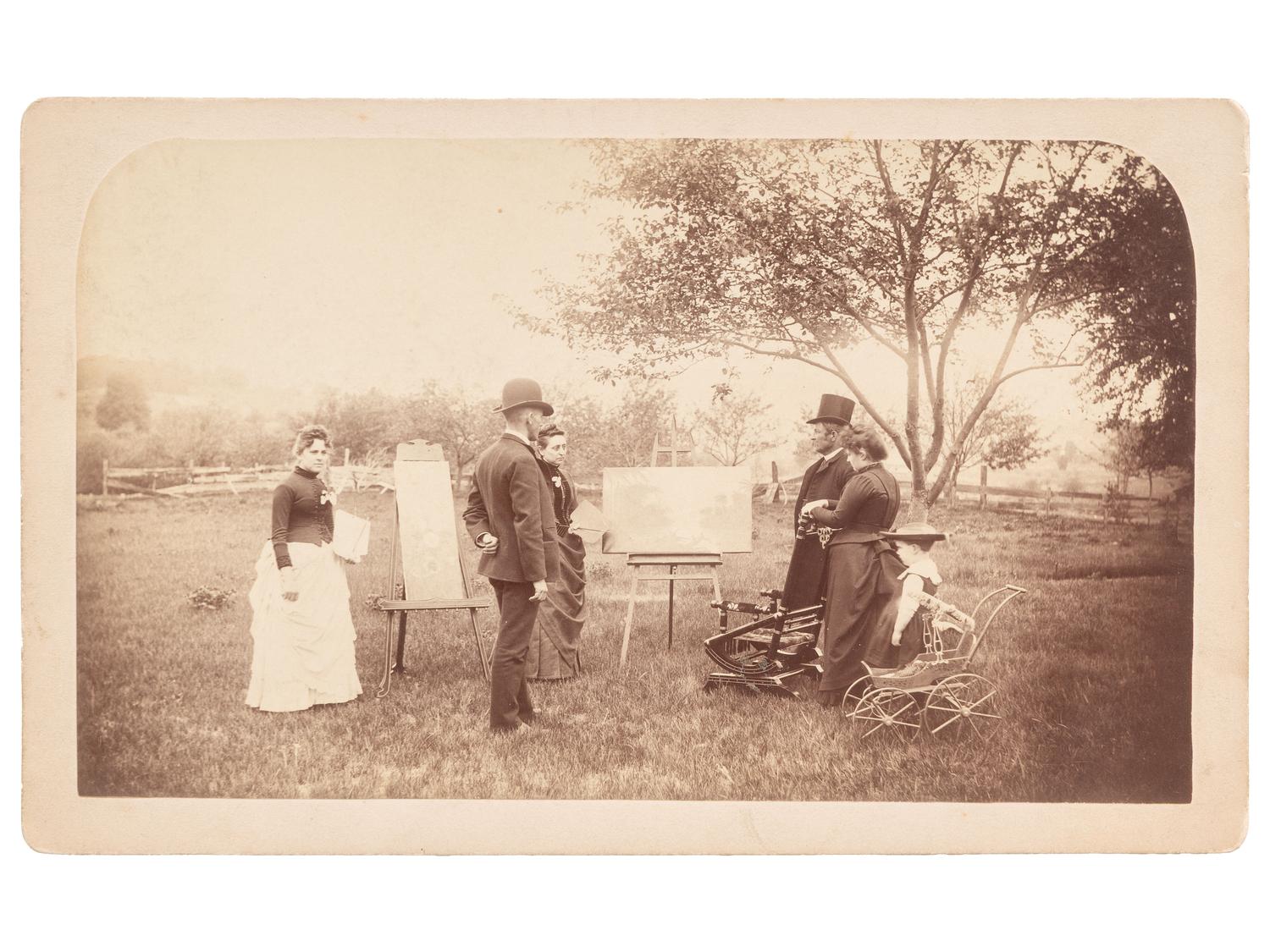 [EARLY PHOTO] 125 CDVs and cabinet cards of varying subjects, incl. military and occupational views