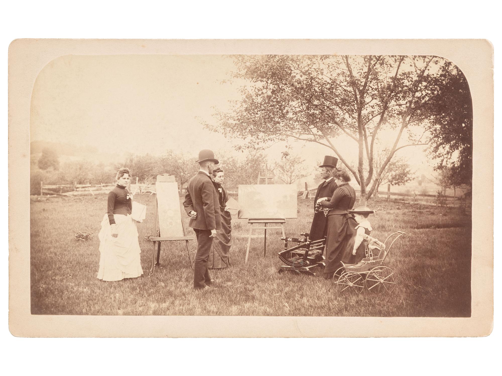 [EARLY PHOTO] 125 CDVs and cabinet cards of varying subjects, incl. military and occupational views
