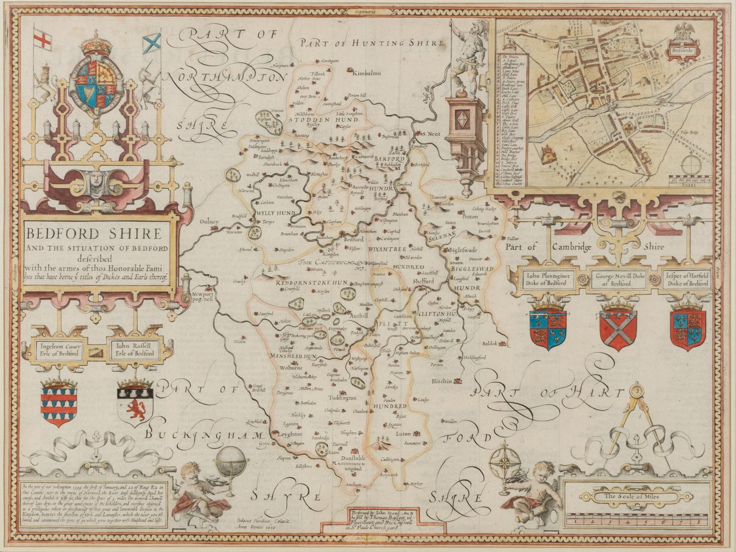 SPEED, John. A group of 2 regional maps of England with hand-coloring in wash and outline, comprising: