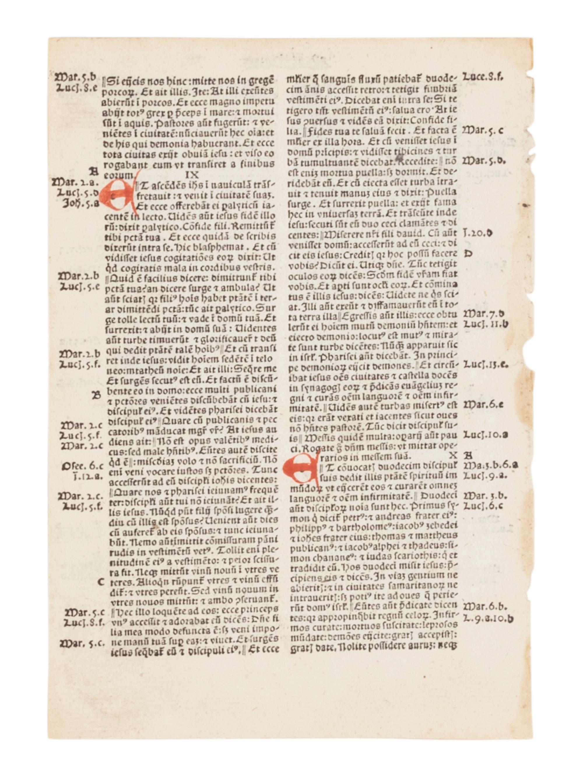 [EARLY PRINTING - LEAVES] A collection of approximately 40 leaves, 15th-18th century, including examples from: