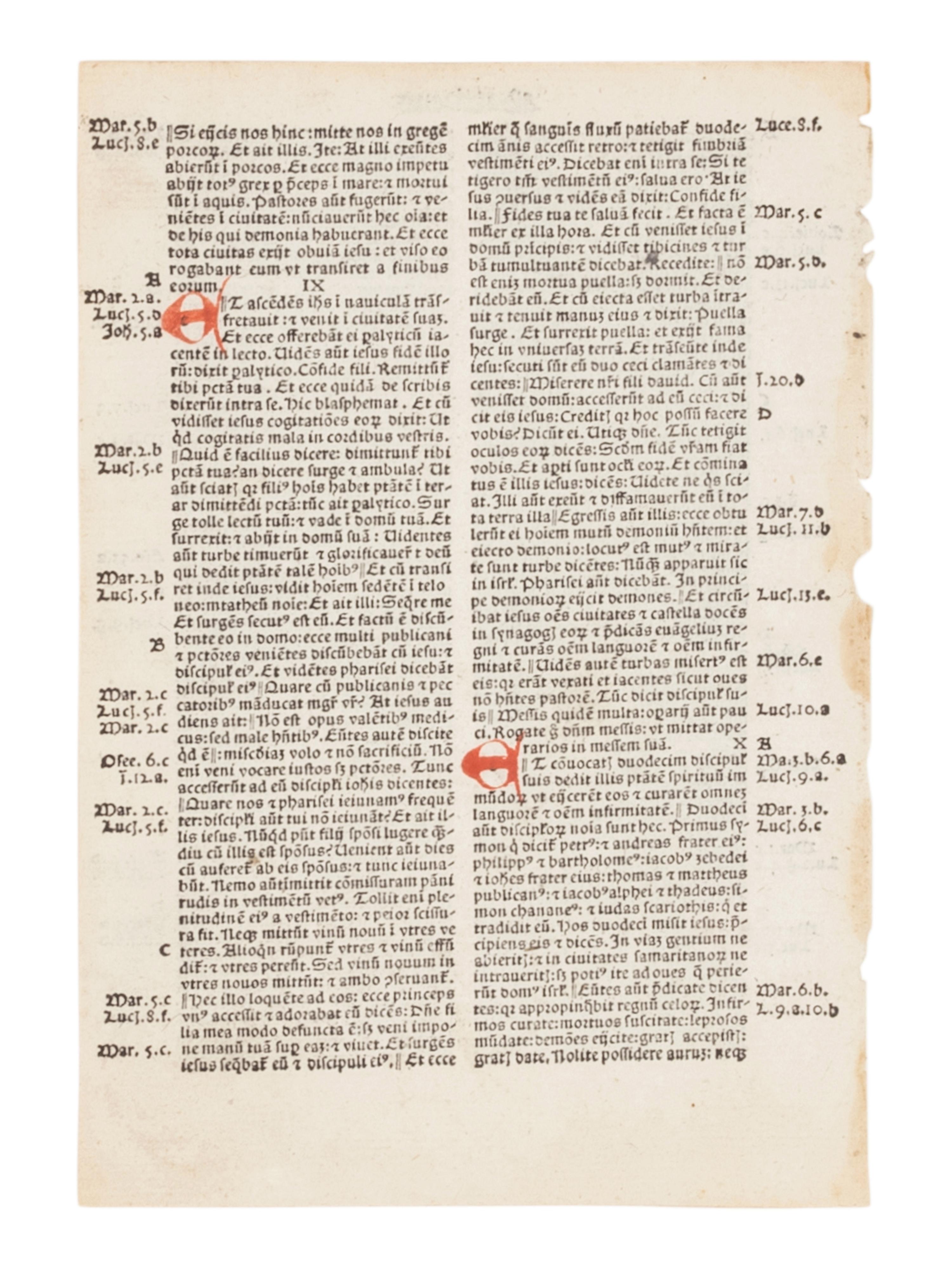 [EARLY PRINTING - LEAVES] A collection of approximately 40 leaves, 15th-18th century, including examples from: