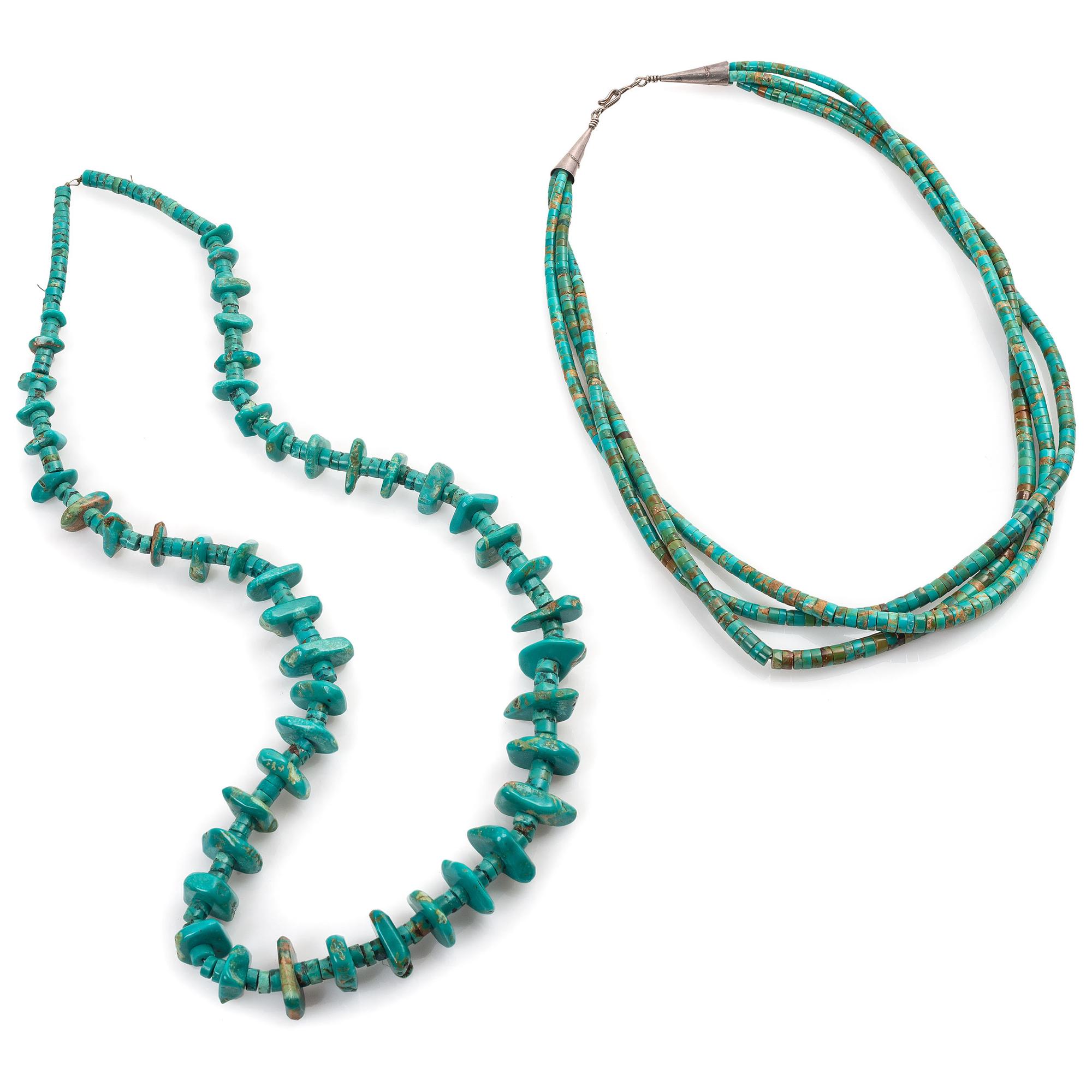 Pair of Pueblo Turquoise Necklaces