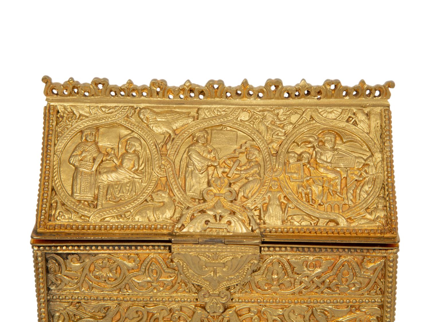 A Continental Bronze Table Casket