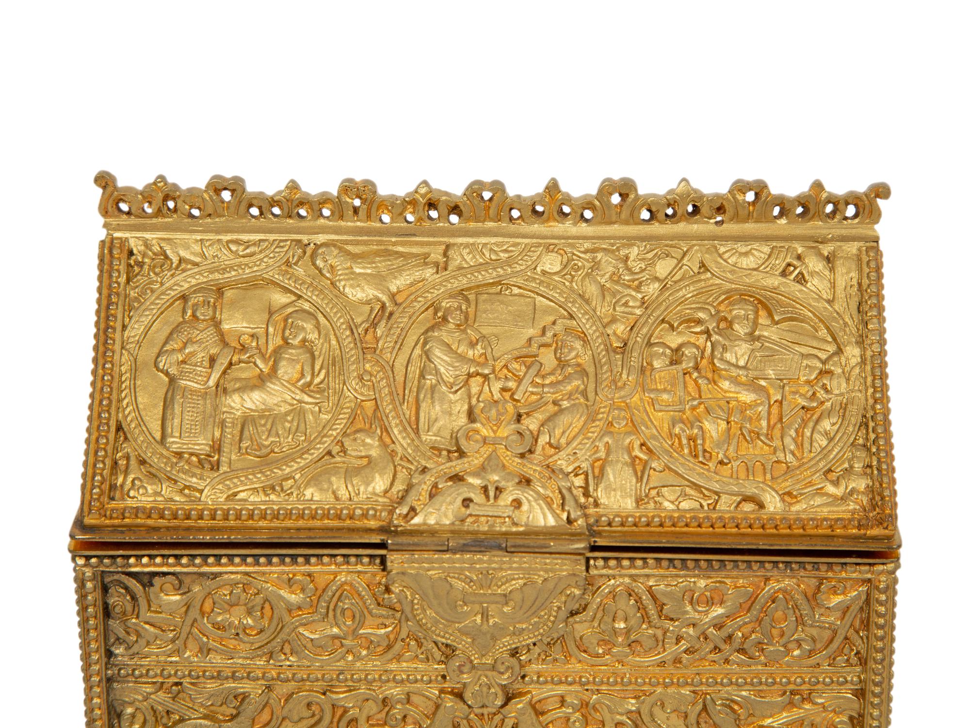 A Continental Bronze Table Casket
