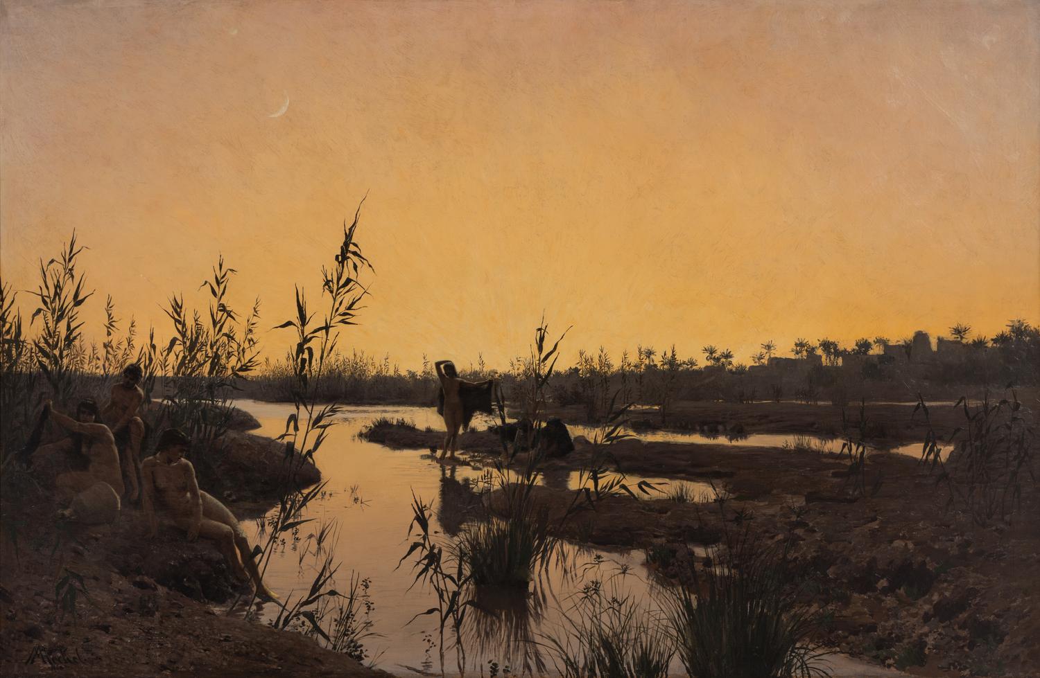 Adolf von Meckel (German, 1856-1893) — Evening on the Nile , 1888