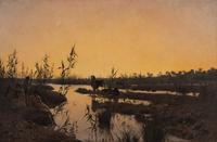 Adolf von Meckel (German, 1856-1893) — Evening on the Nile , 1888
