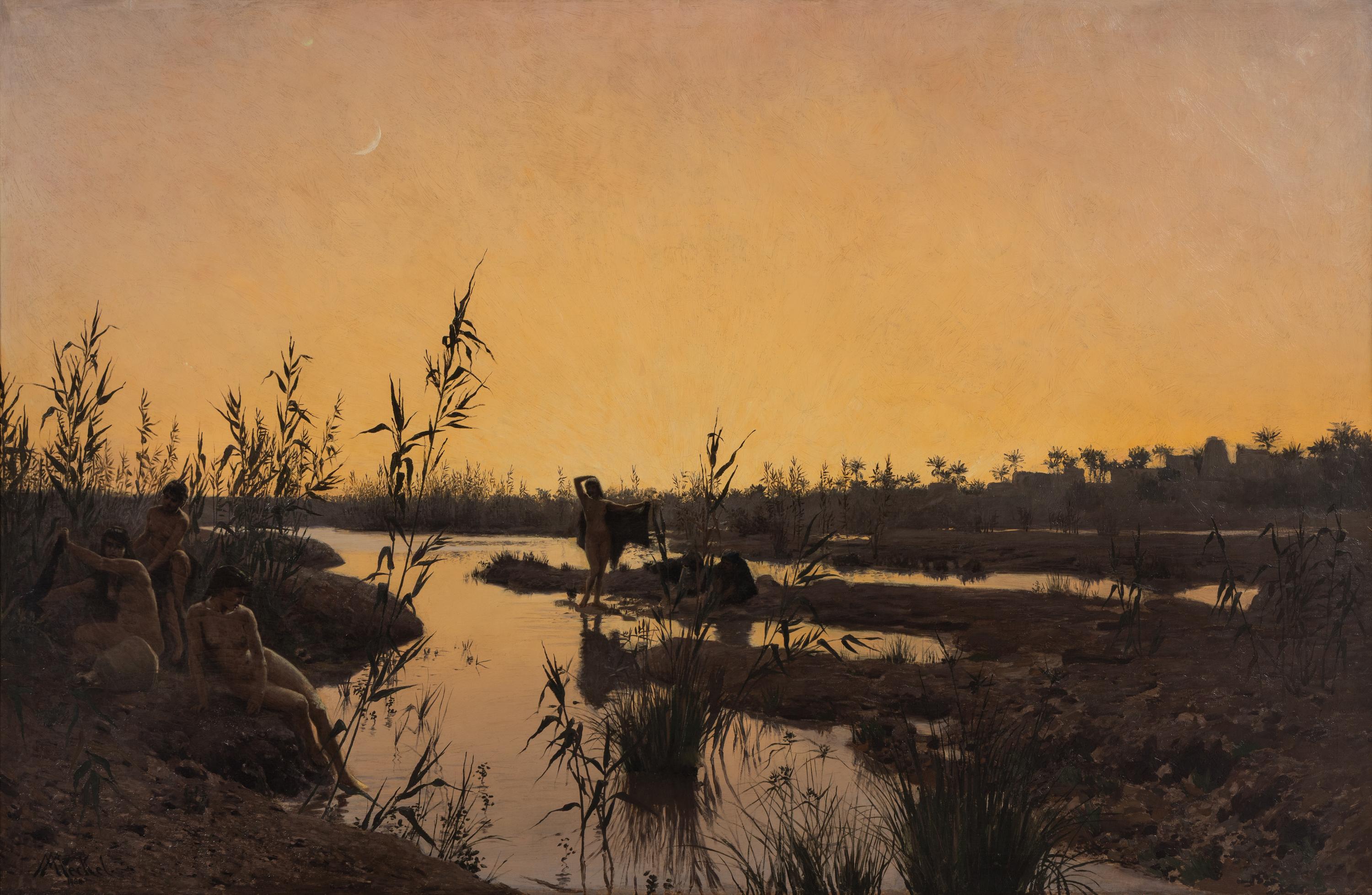 Adolf von Meckel (German, 1856-1893) — Evening on the Nile , 1888