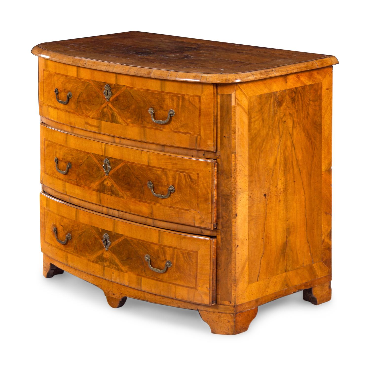 A Continental Burlwood Commode