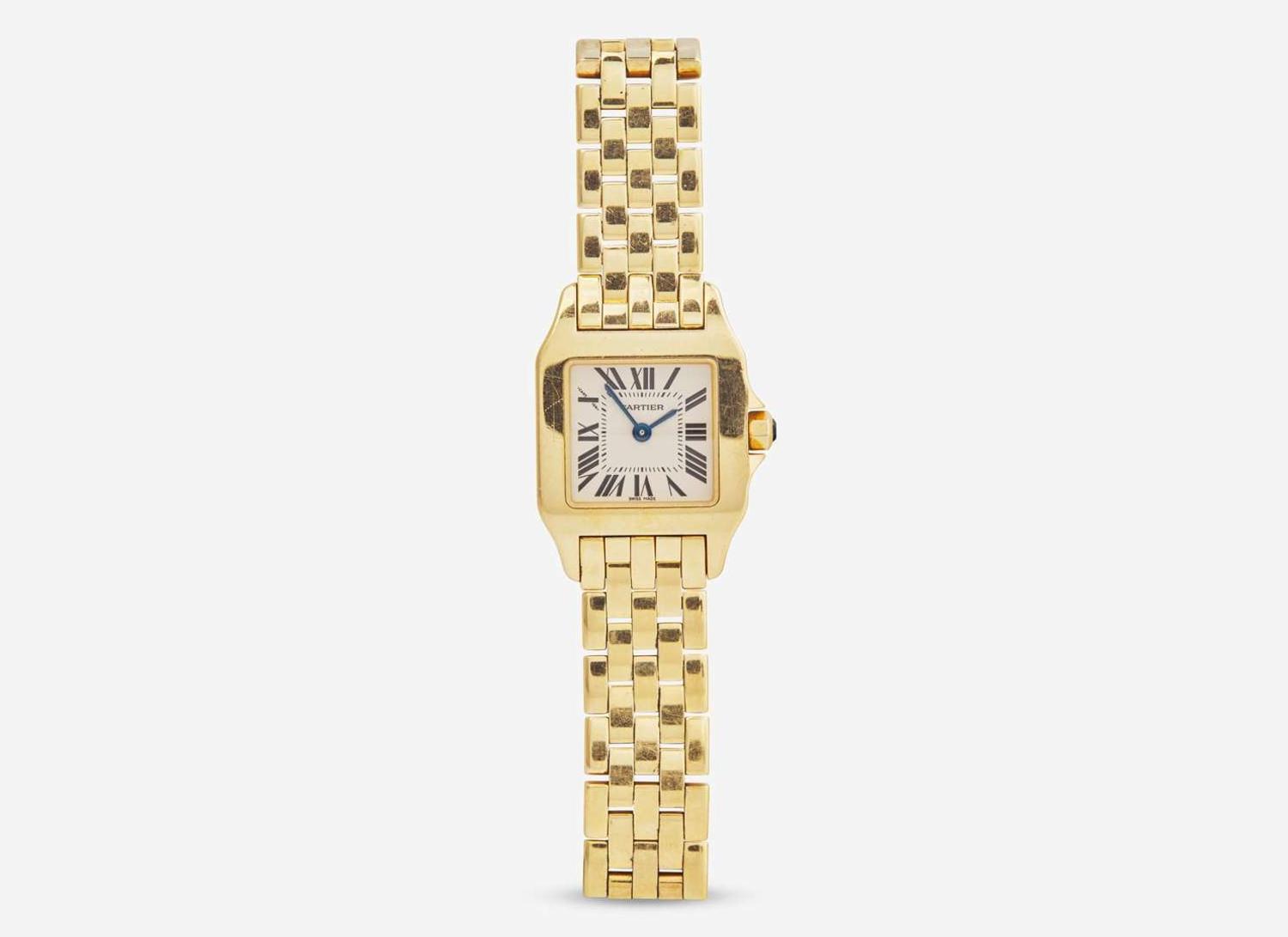 A Ladies 18K Yellow Gold Cartier Santos