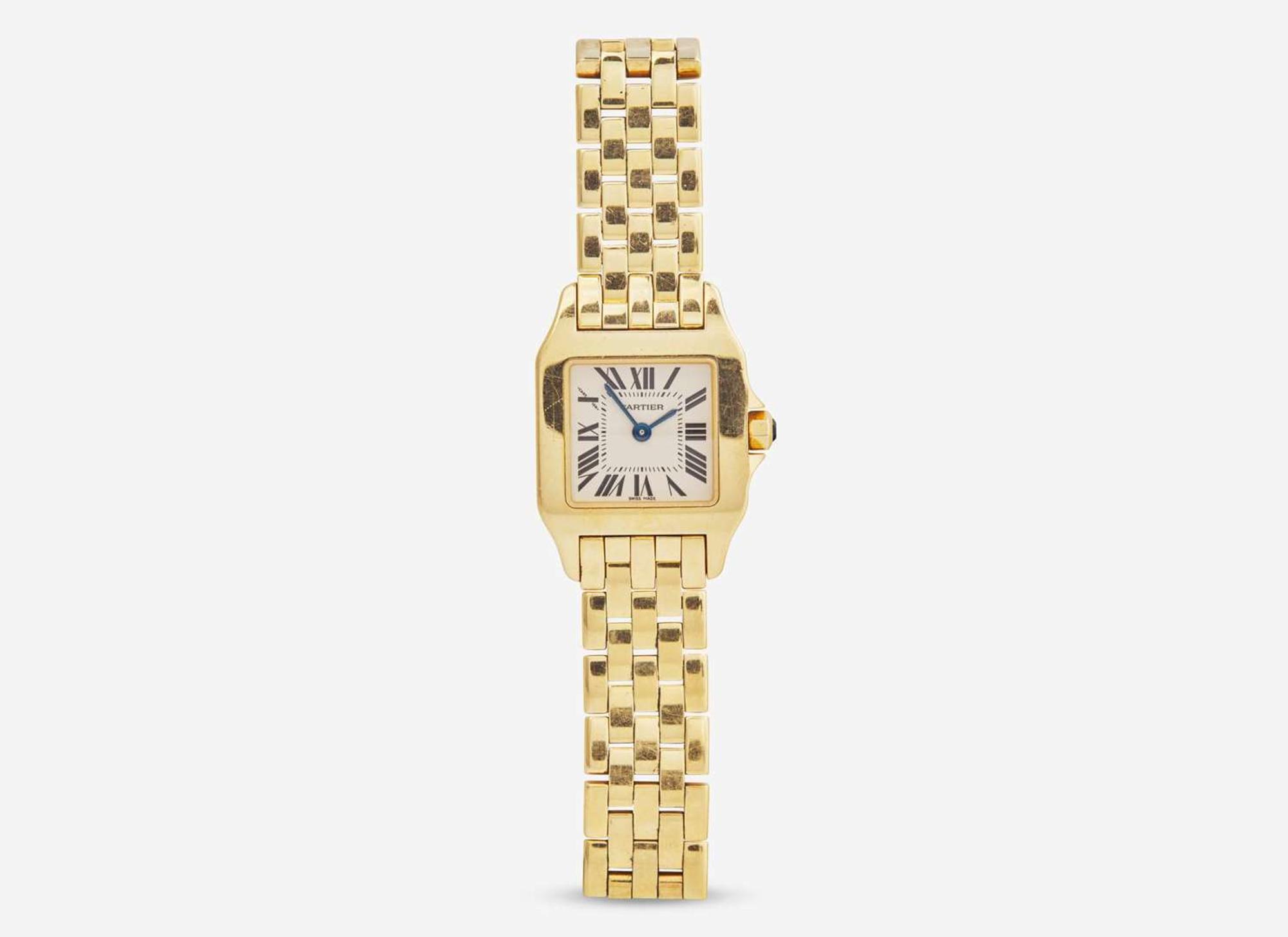 A Ladies 18K Yellow Gold Cartier Santos