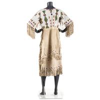 Sioux Beaded Hide Dress, with American Flags