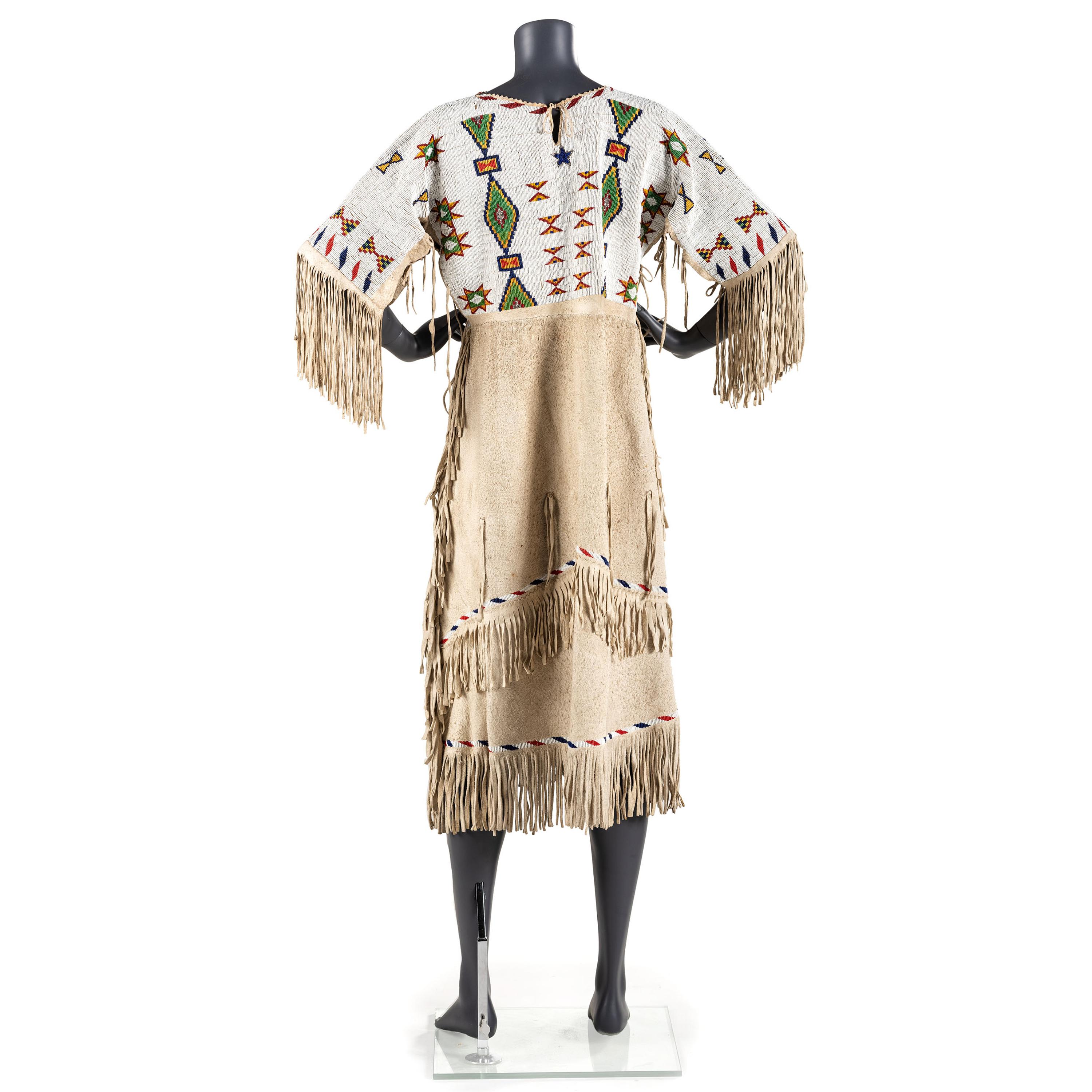 Sioux Beaded Hide Dress, with American Flags