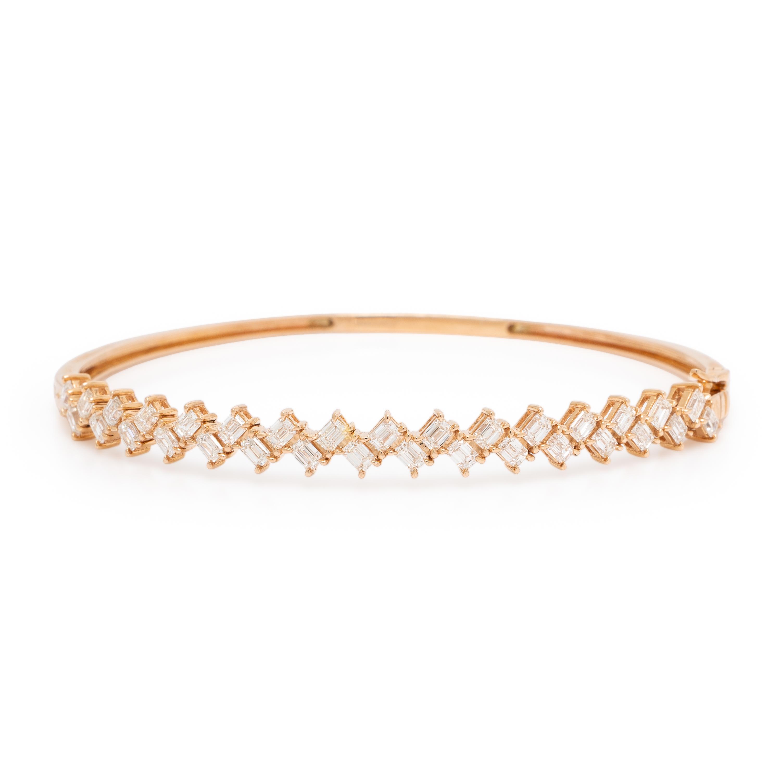 Diamond and Rose Gold Bangle Bracelet