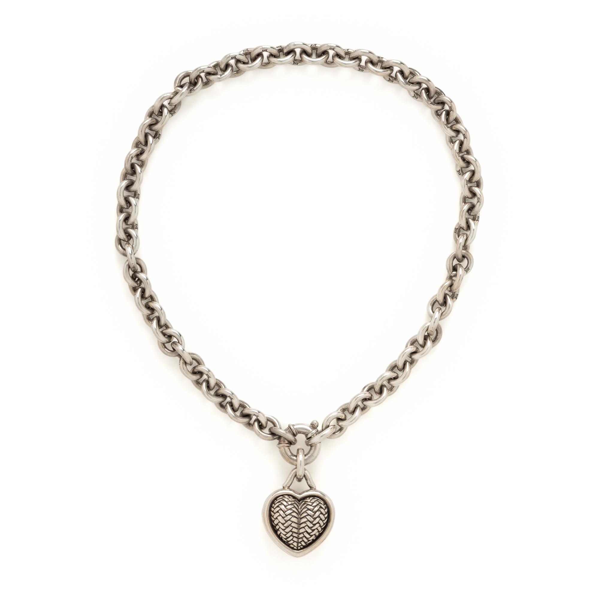 Kieselstein-Cord, Sterling Silver Heart Necklace and Earrings