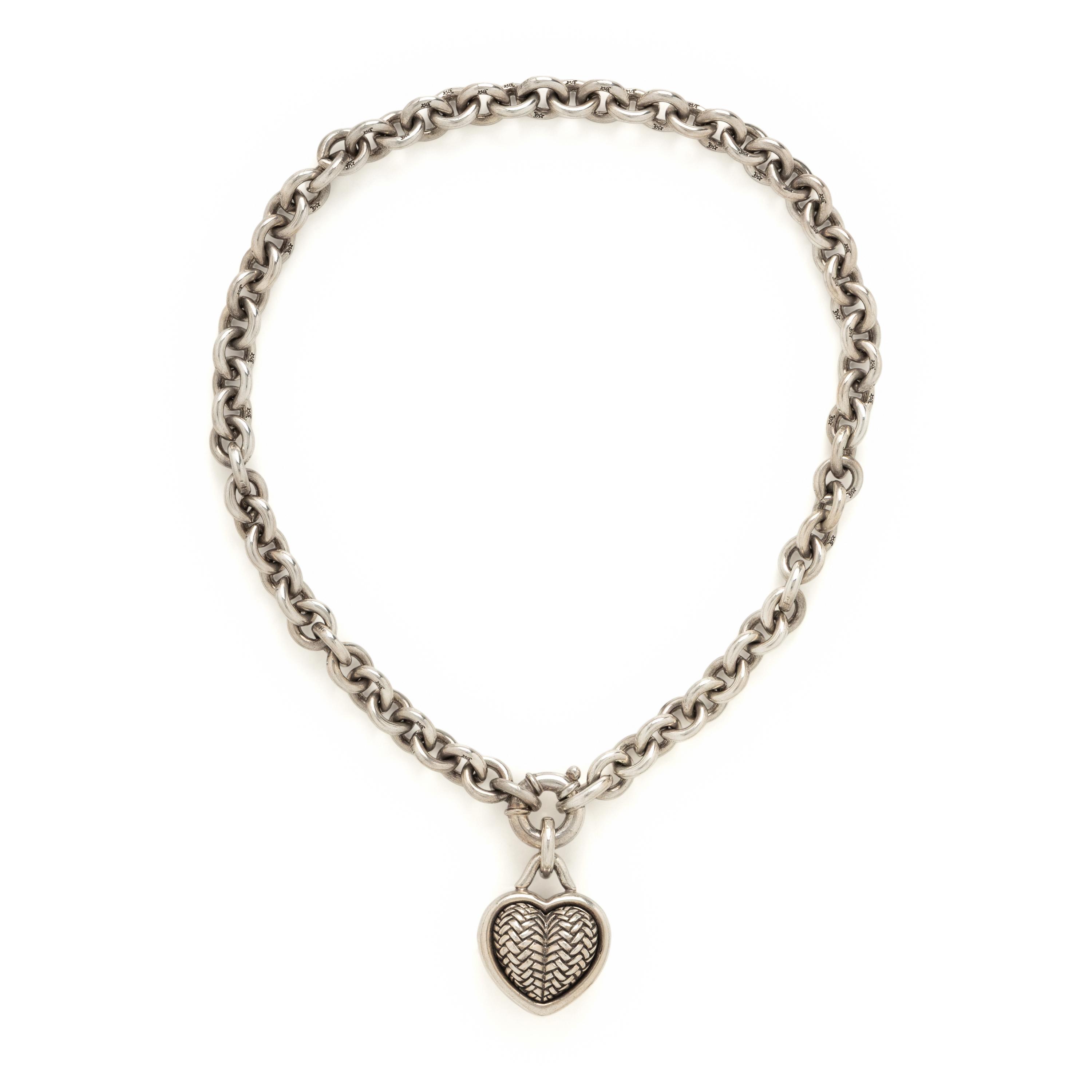 Kieselstein-Cord, Sterling Silver Heart Necklace and Earrings