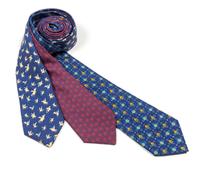 A Group of Three Hermes Silk Ties, 3.15" wide.