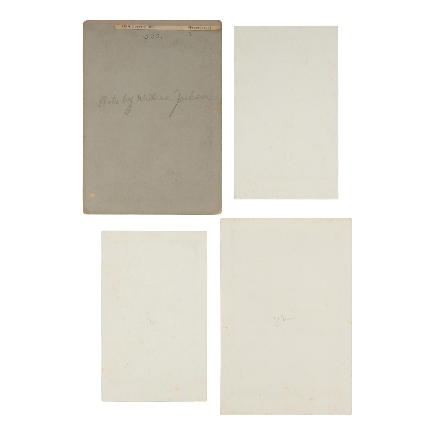 Photographs of Comanche Subjects by Gardner and Jackson, including Chief Cheevers and his wife, and Buffalo Hump