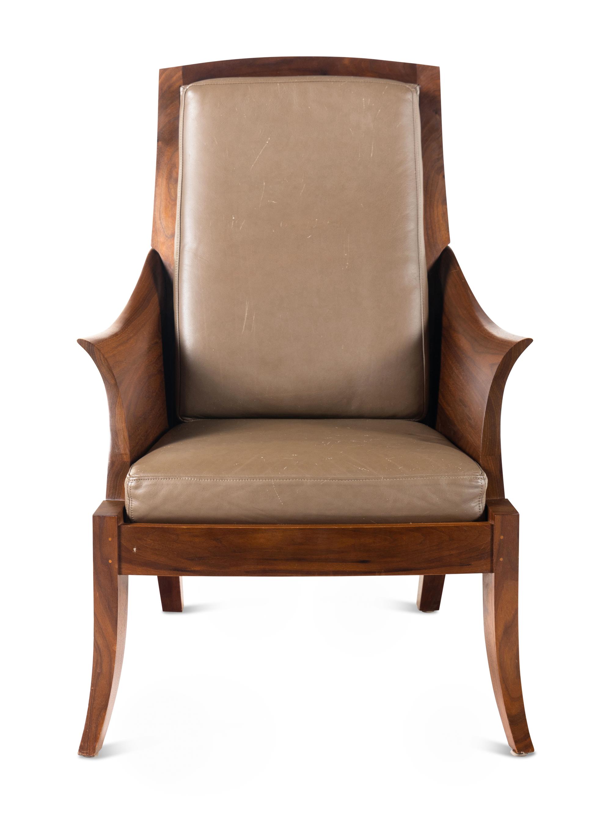 Wing Chair and Ottoman, 2009 Thos. Moser Cabinetmakers, Auburn, Maine