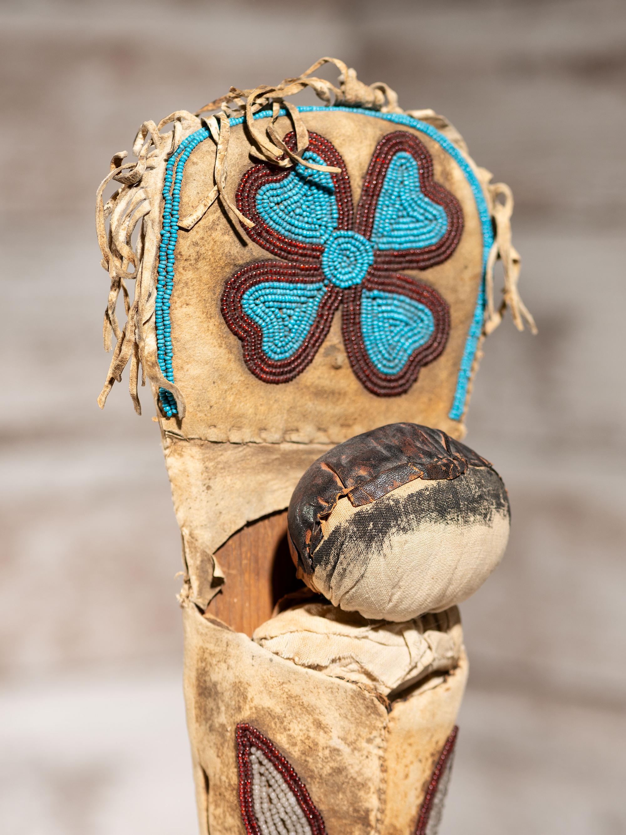Umatilla Beaded Hide Doll Cradle
