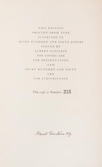 (EINSTEIN, ALBERT) Albert Einstein: Philosopher-Scientist, 1949. Limited, signed.