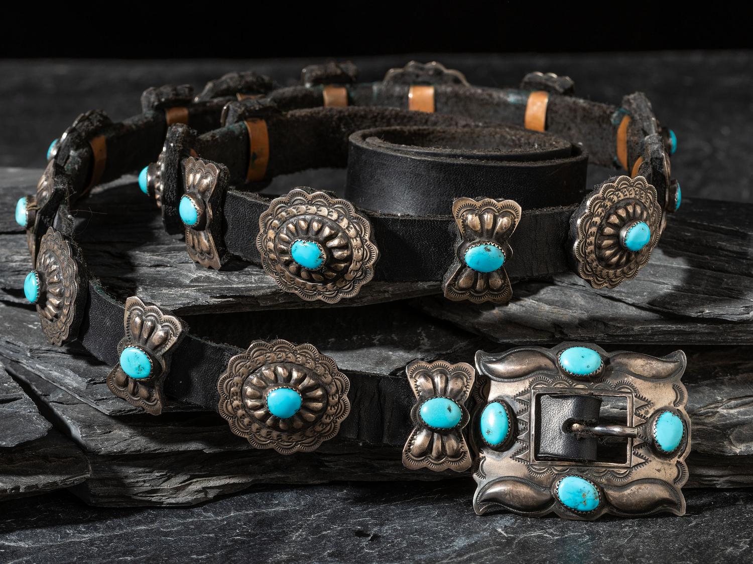 Sterling Silver and Turquoise Concha Belt