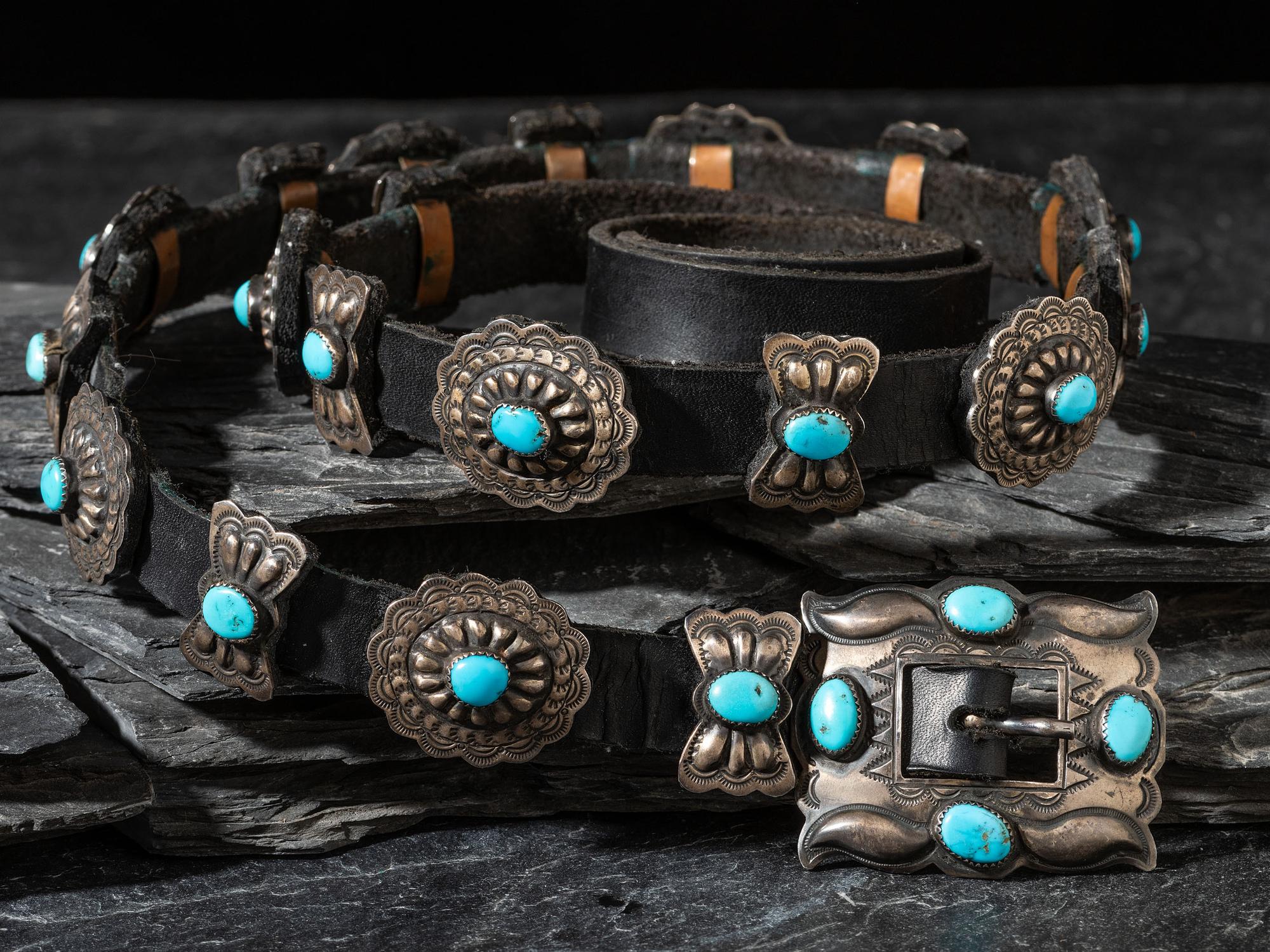 Sterling Silver and Turquoise Concha Belt