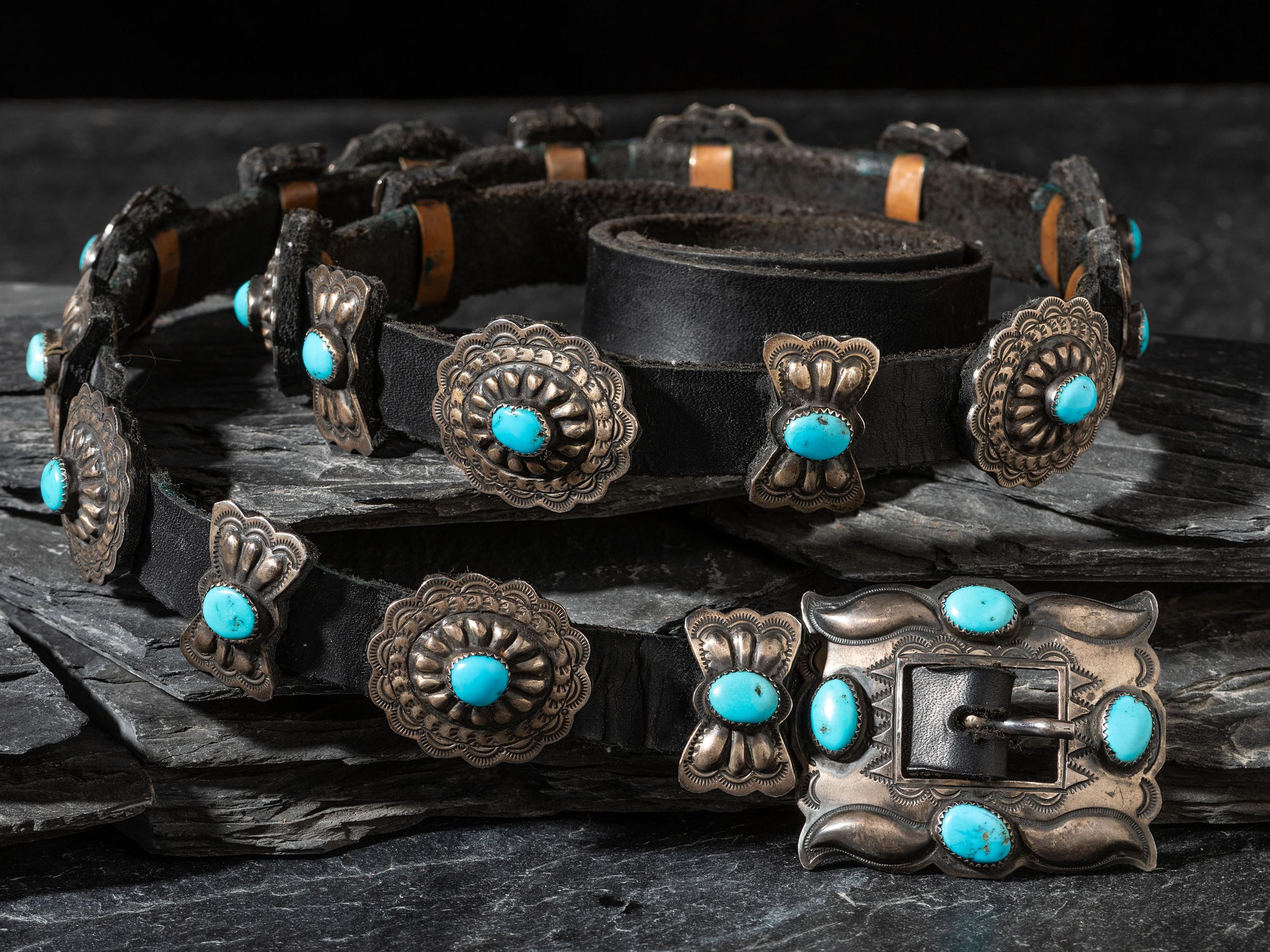Sterling Silver and Turquoise Concha Belt