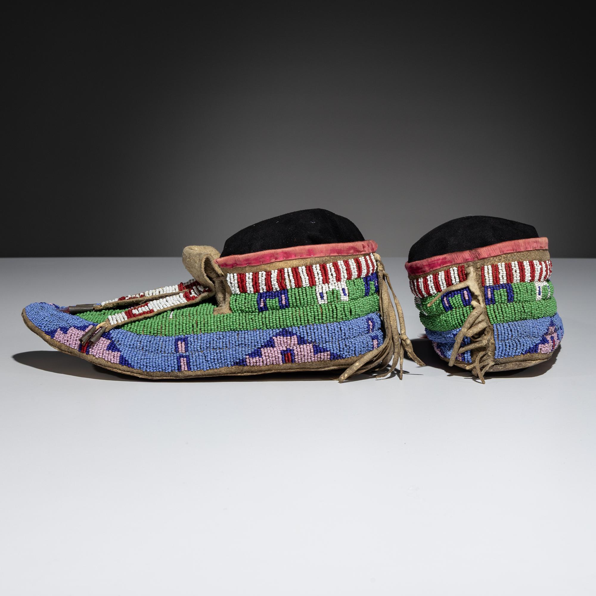 Sioux Beaded Hide Moccasins