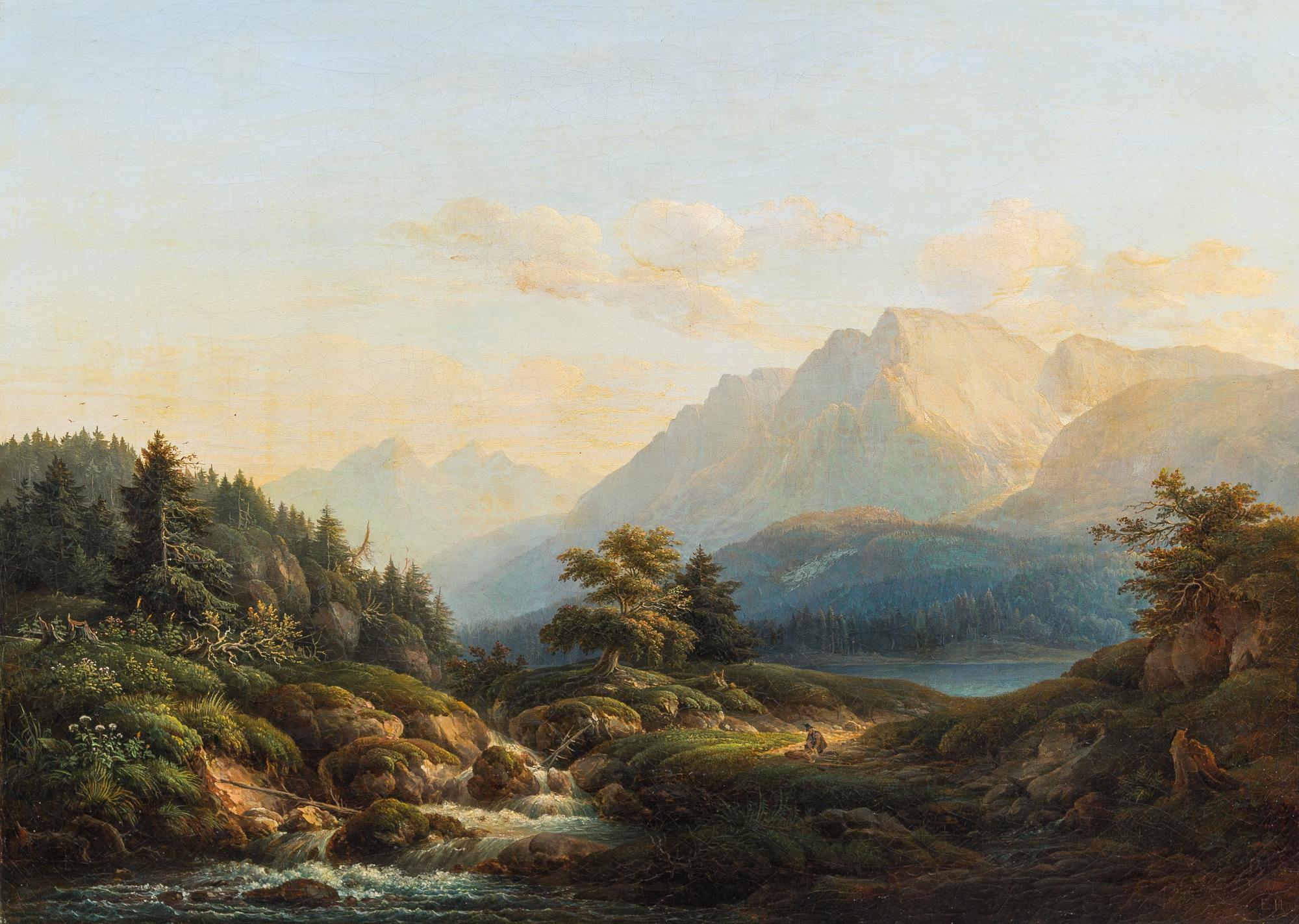Eduard Hildebrandt, (German, 1818–1869), Untitled (Mountain Scene with Lake)