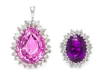 A Collection of White Gold, Diamond and Gem Jewelry, 14.80 dwts.