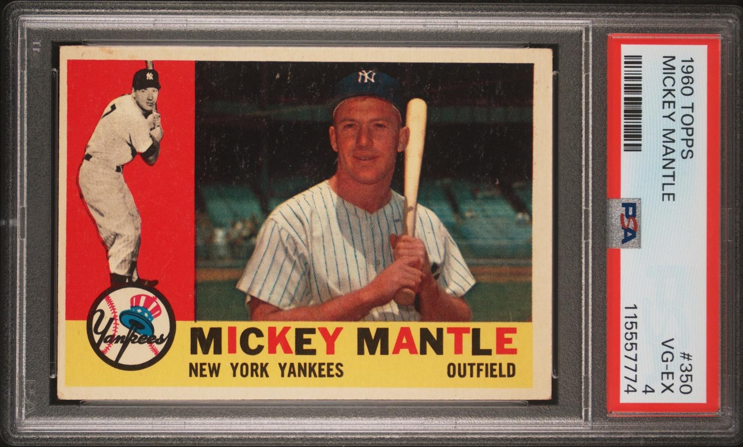 A 1960 Topps Mickey Mantle Baseball Card No. 350 (PSA 4 VG-EX) from The Collection of David Eisenhower