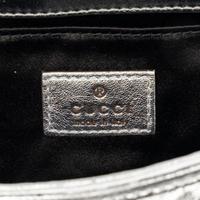 GUCCI, SILVER LEATHER HORSEBIT BAG