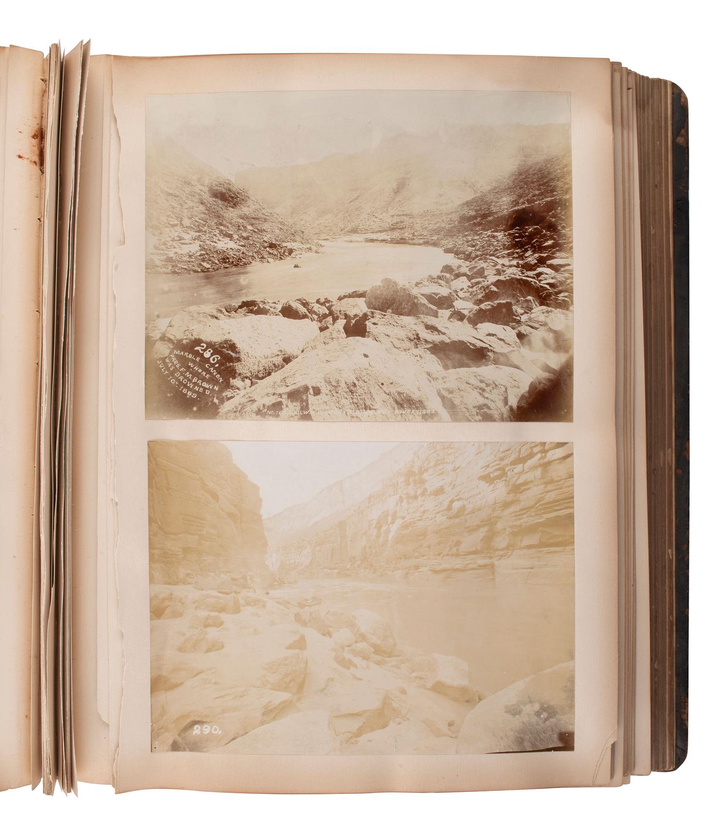 [EARLY PHOTOGRAPHY - WESTERN AMERICANA]. Album containing photographs documenting Robert B. Stanton's Survey of the Colorado River, 1889.