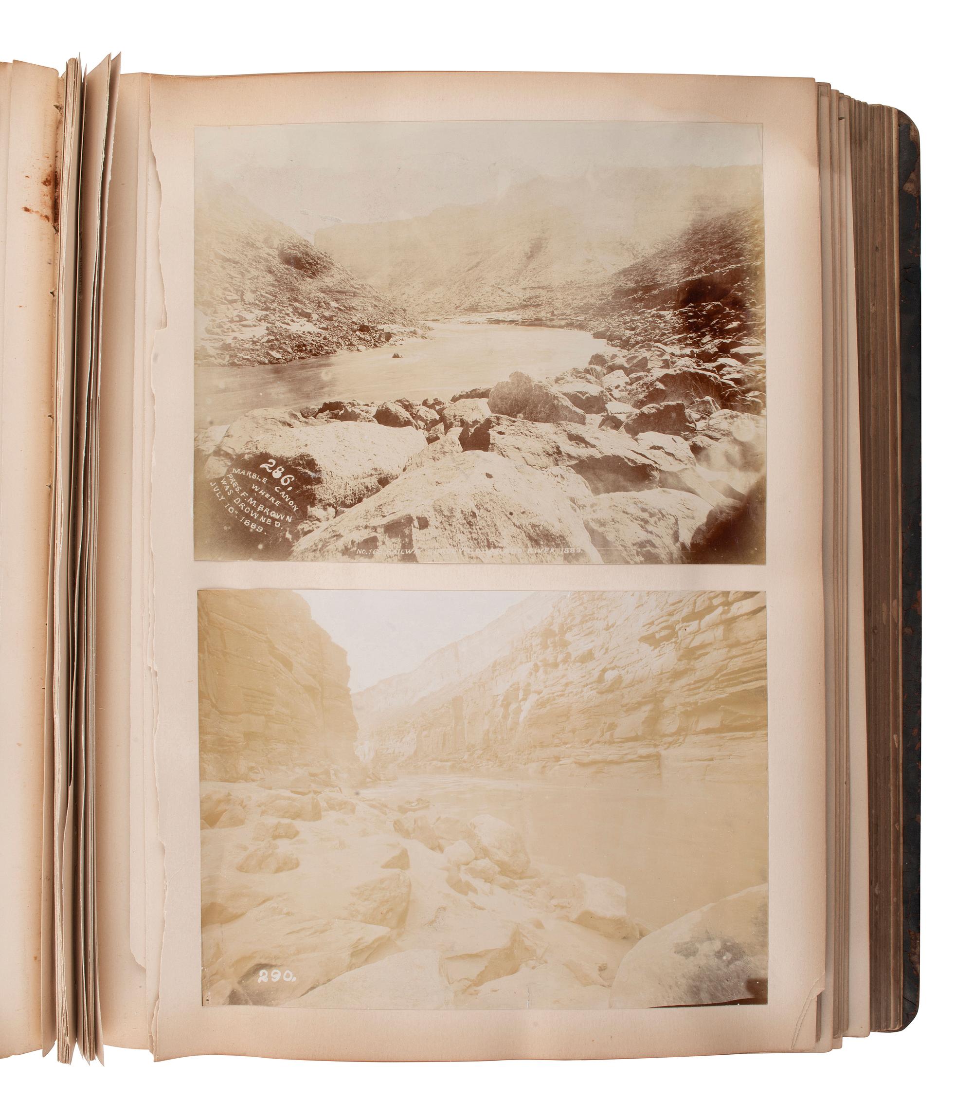 [EARLY PHOTOGRAPHY - WESTERN AMERICANA]. Album containing photographs documenting Robert B. Stanton's Survey of the Colorado River, 1889.