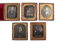 [EARLY PHOTOGRAPHY]. A group of 9 oversized quarter plate daguerreotypes of men and women, possibly European.
