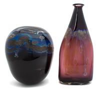 Two American Studio Art Glass Vessels Height of taller 16 1/4 inches. — KENT IPSEN (AMERICAN, B.1933)