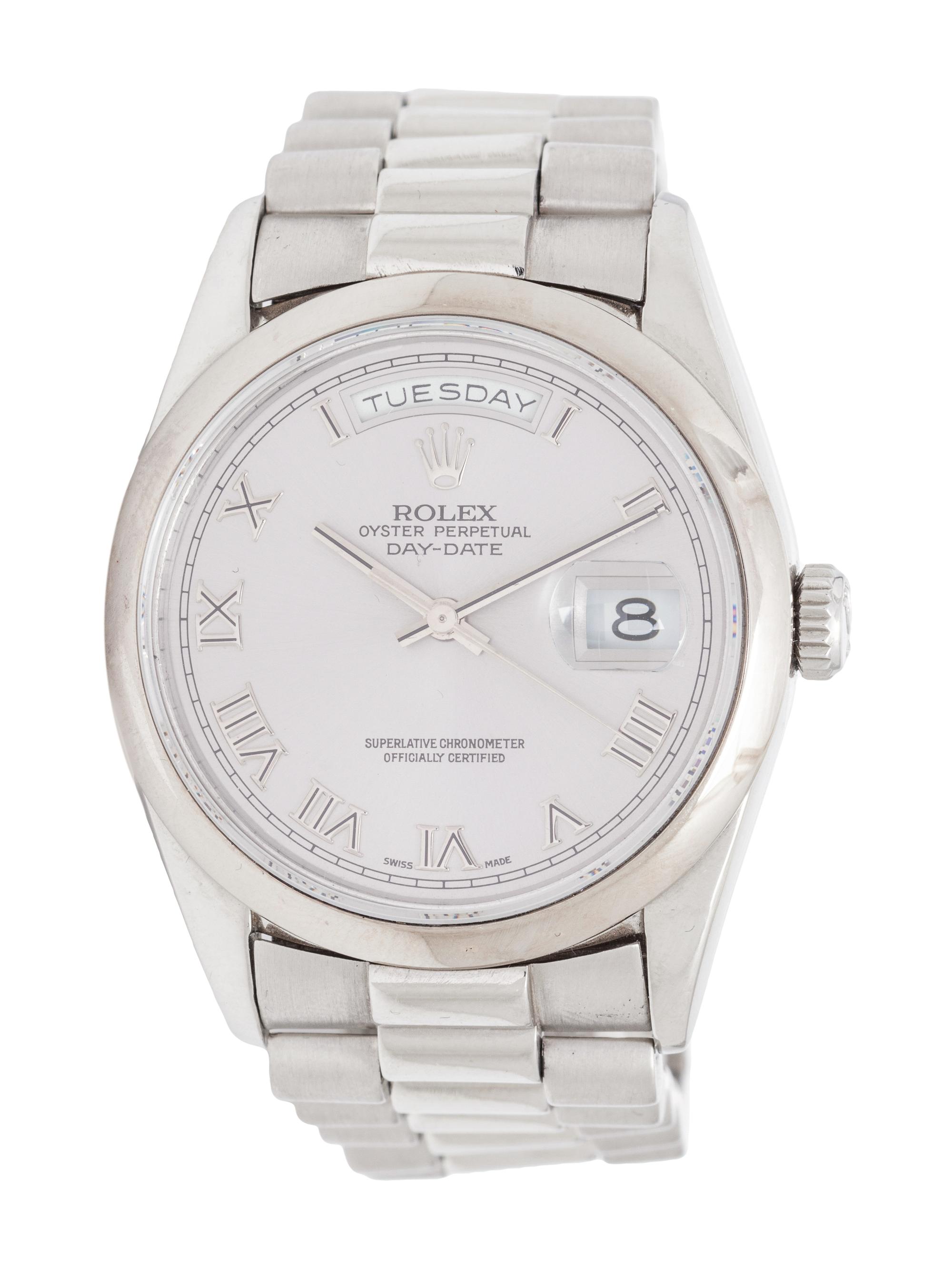 ROLEX, REF. 18206 PLATINUM 'OYSTER PERPETUAL DAY-DATE' WRISTWATCH