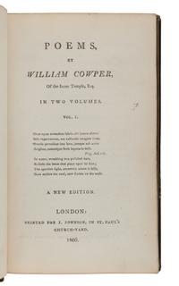 [FORE-EDGE PAINTINGS]. COWPER, William (1731-1800). Poems, By William Cowper. London: J. Johnson, 1806.