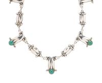 GEORG JENSEN, ANTIQUE, SILVER AND CHRYSOPRASE NECKLACE