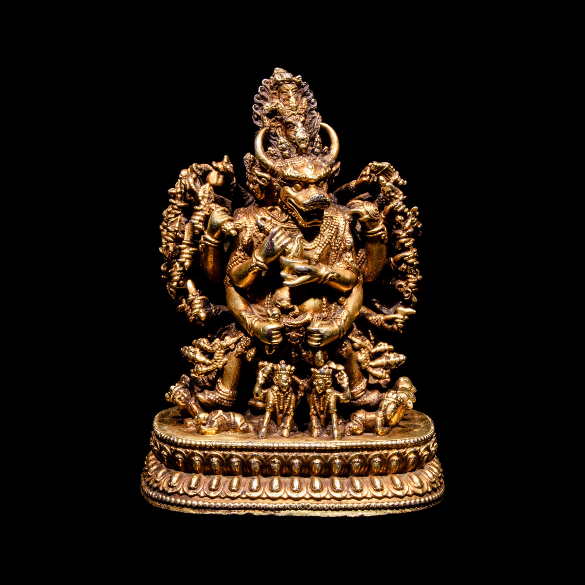 A Sino-Tibetan Gilt Silver Figure of Yamantaka 銀鎏金大威德金剛