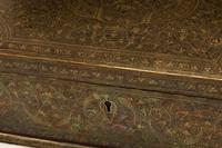 An Anglo-Colonial Style Engraved and Enameled Metal Table Casket